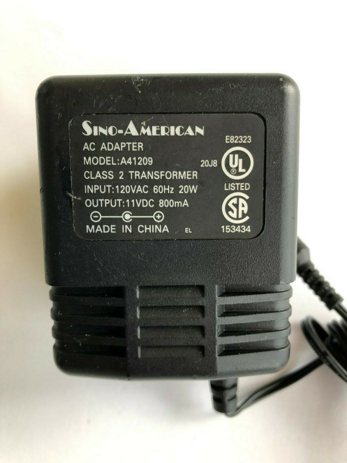 New 11V 800mA Sino-American A41209 Class 2 Transformer Power Supply Ac Adapter